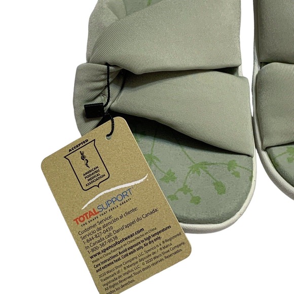 Spenco Orthotic Sandals Slides Brianna Sage Green Women's Sz 8 Arch Support NWT - Picture 3 of 10